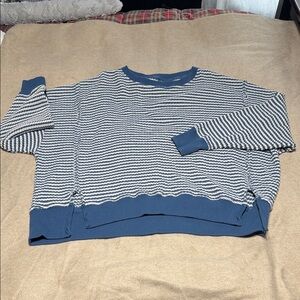 American Eagle Outfitters Blue and White Striped Sweater